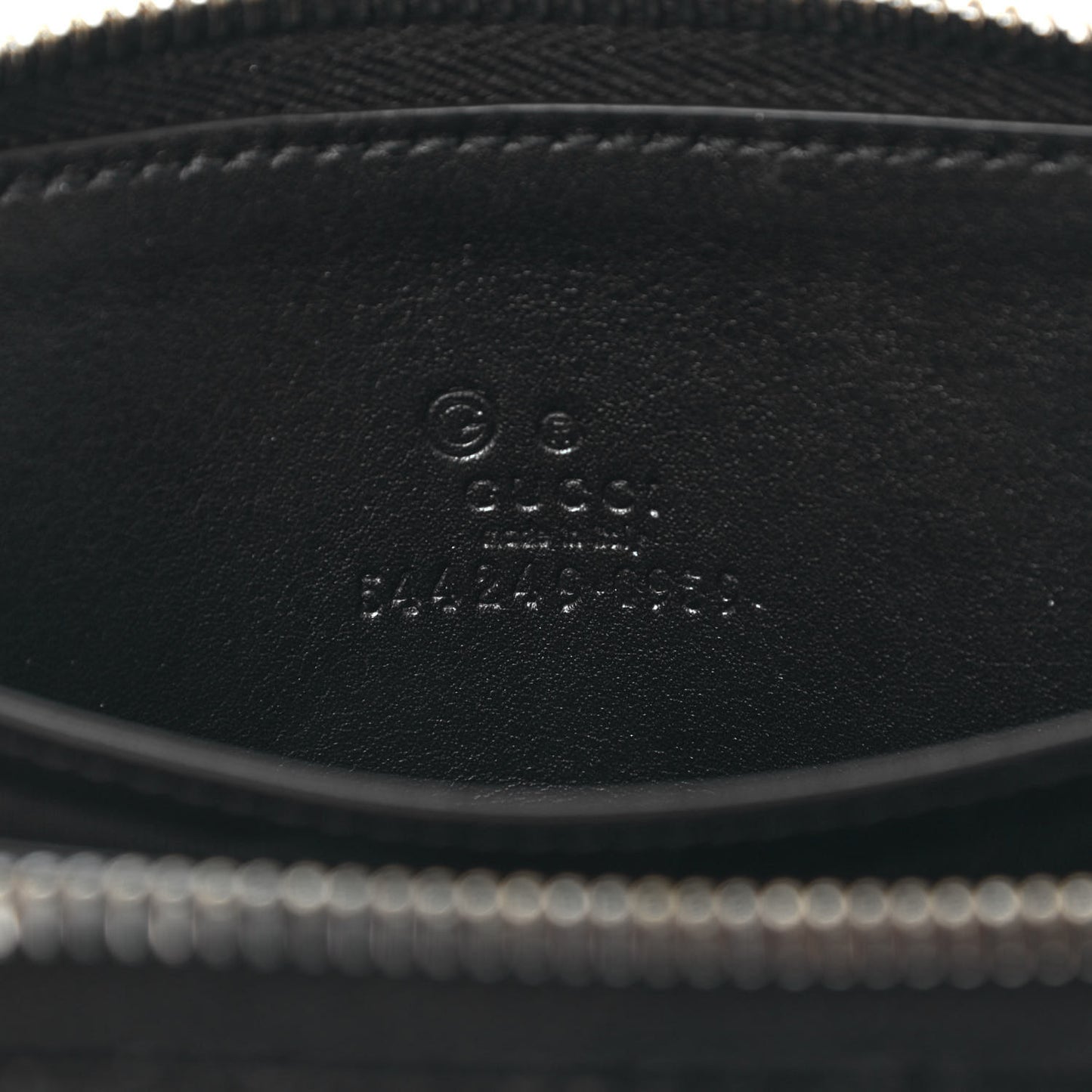 Microguccissima Zip Around Card Case Black