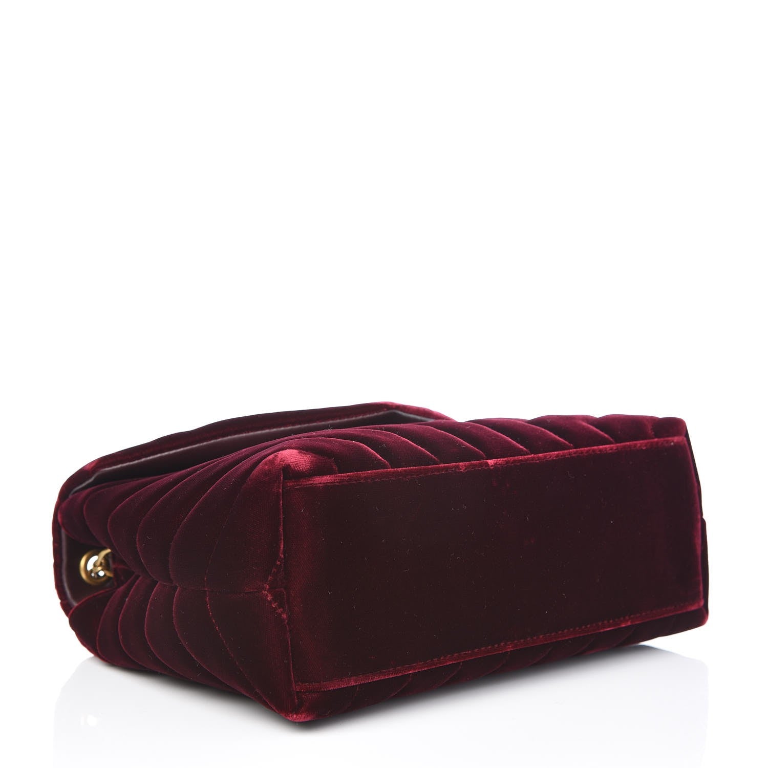 Saint Laurent Velvet Y Quilted Monogram Small Loulou Chain Satchel Burgundy 4 of 7
