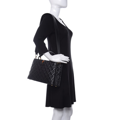 Louis Vuitton Lambskin Quilted Flower Capucines PM Black 2 of 11