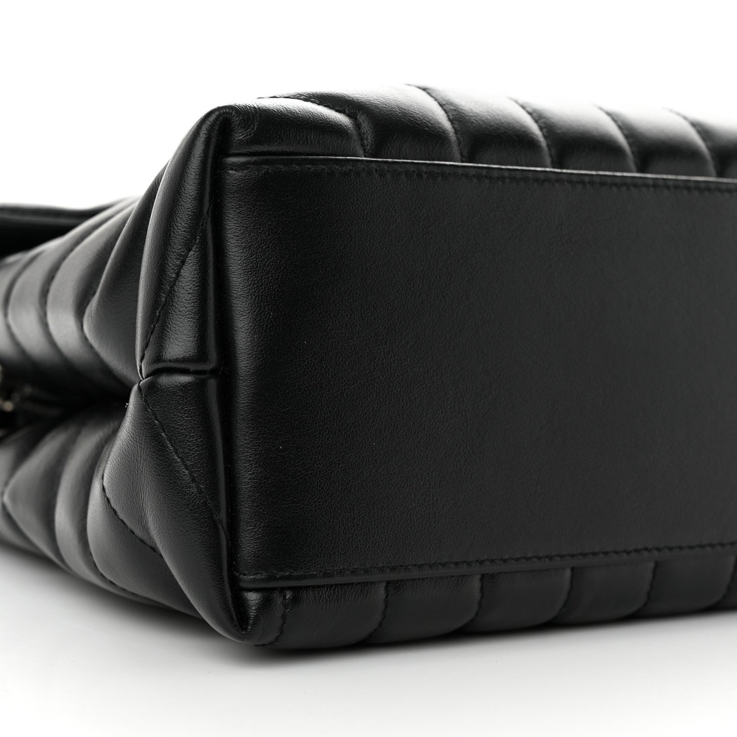 Calfskin Y Quilted Monogram Medium Loulou Chain Satchel Black