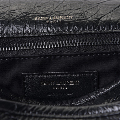 Saint Laurent Crinkled Calfskin Matelasse Monogram Medium Niki Chain Satchel Black 9 of 10