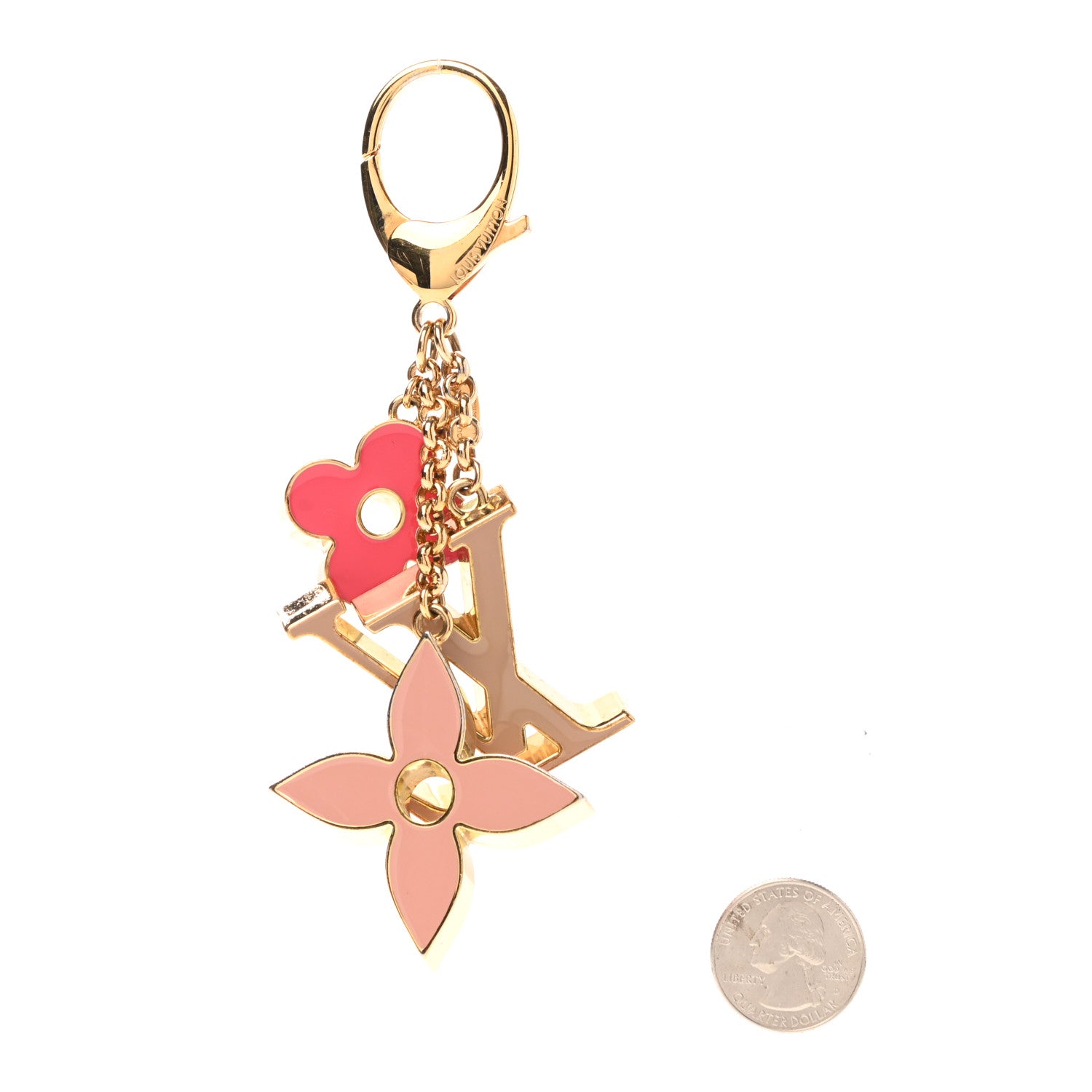 Louis Vuitton Fleur De Monogram Bag Charm Pink 2 of 4