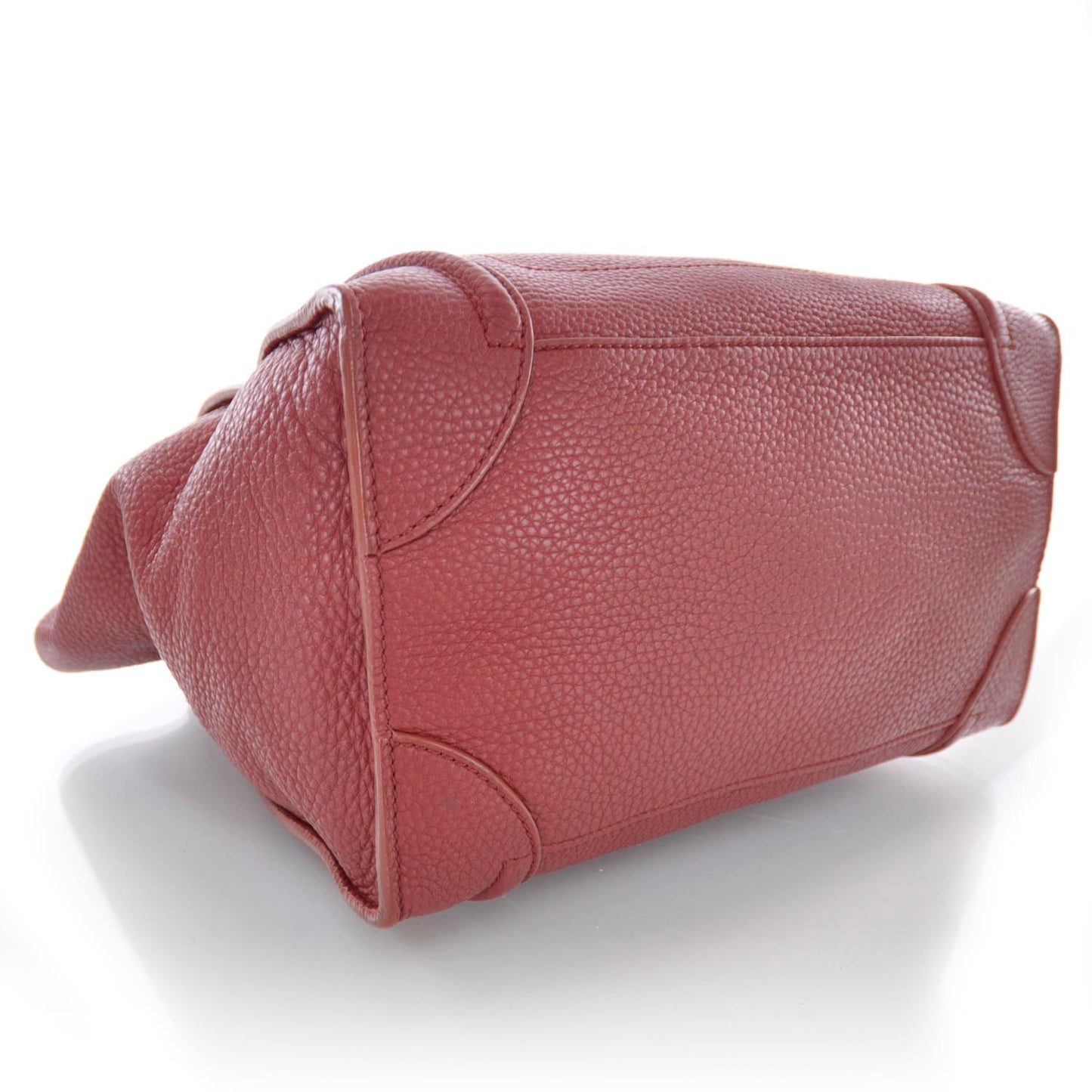 Pebbled Leather Mini Luggage Bag Red
