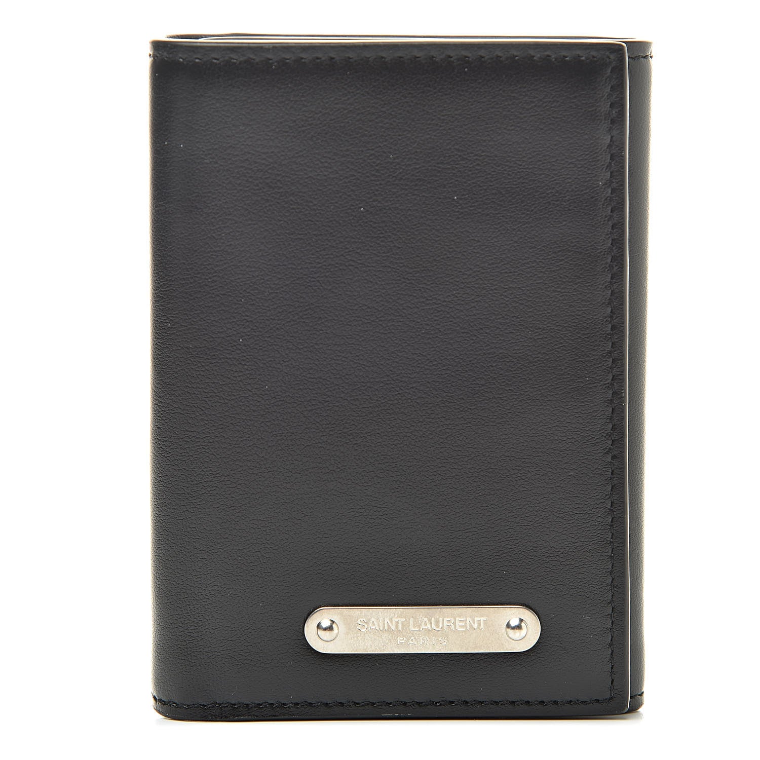 Saint Laurent Smooth Calfskin Compact Wallet Black 1 of 10