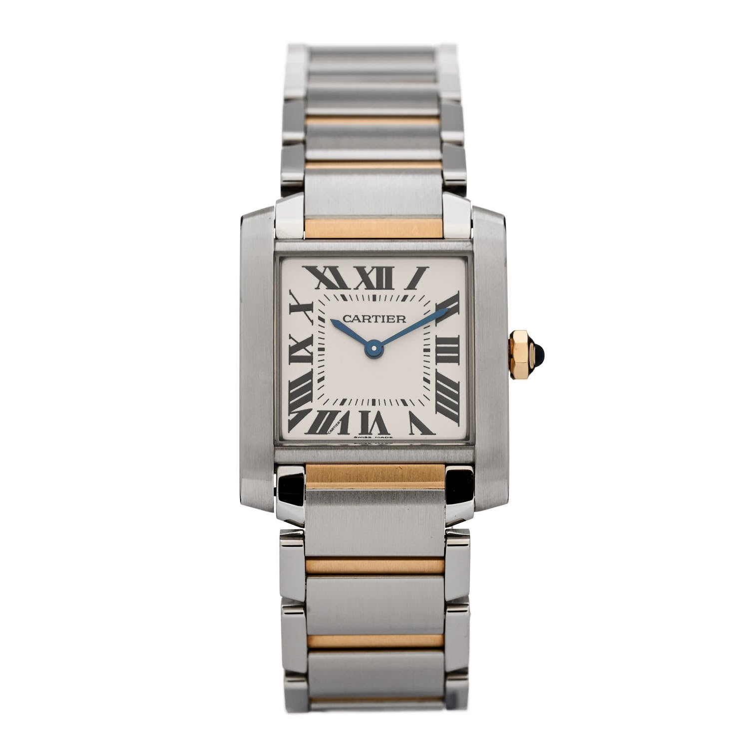 Cartier Stainless Steel 18K Yellow Gold 25mm Tank Francaise Quartz Watch 1 of 5
