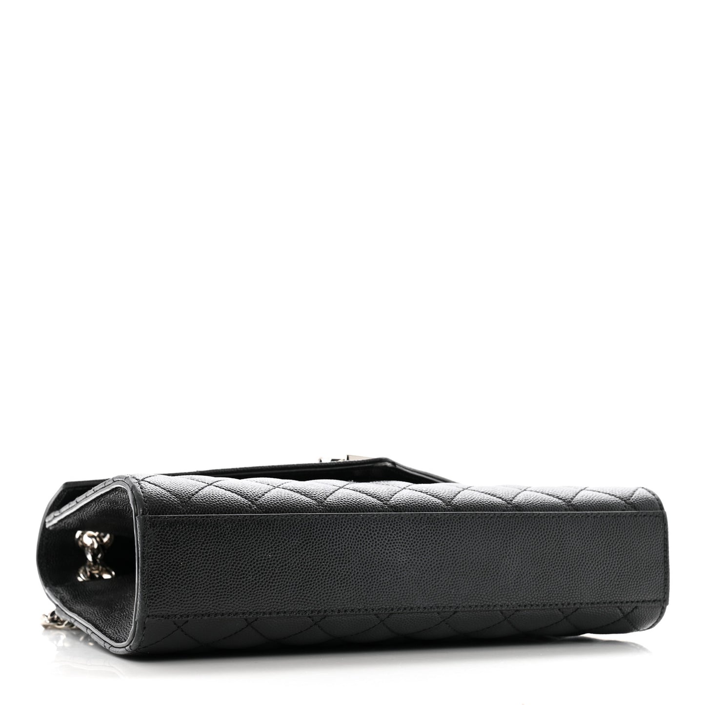 Grain De Poudre Textured Mixed Matelasse Triquilt Medium Monogram Satchel Black