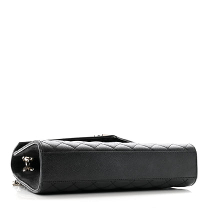 Saint Laurent Grain De Poudre Textured Mixed Matelasse Triquilt Medium Monogram Satchel Black 4 of 14