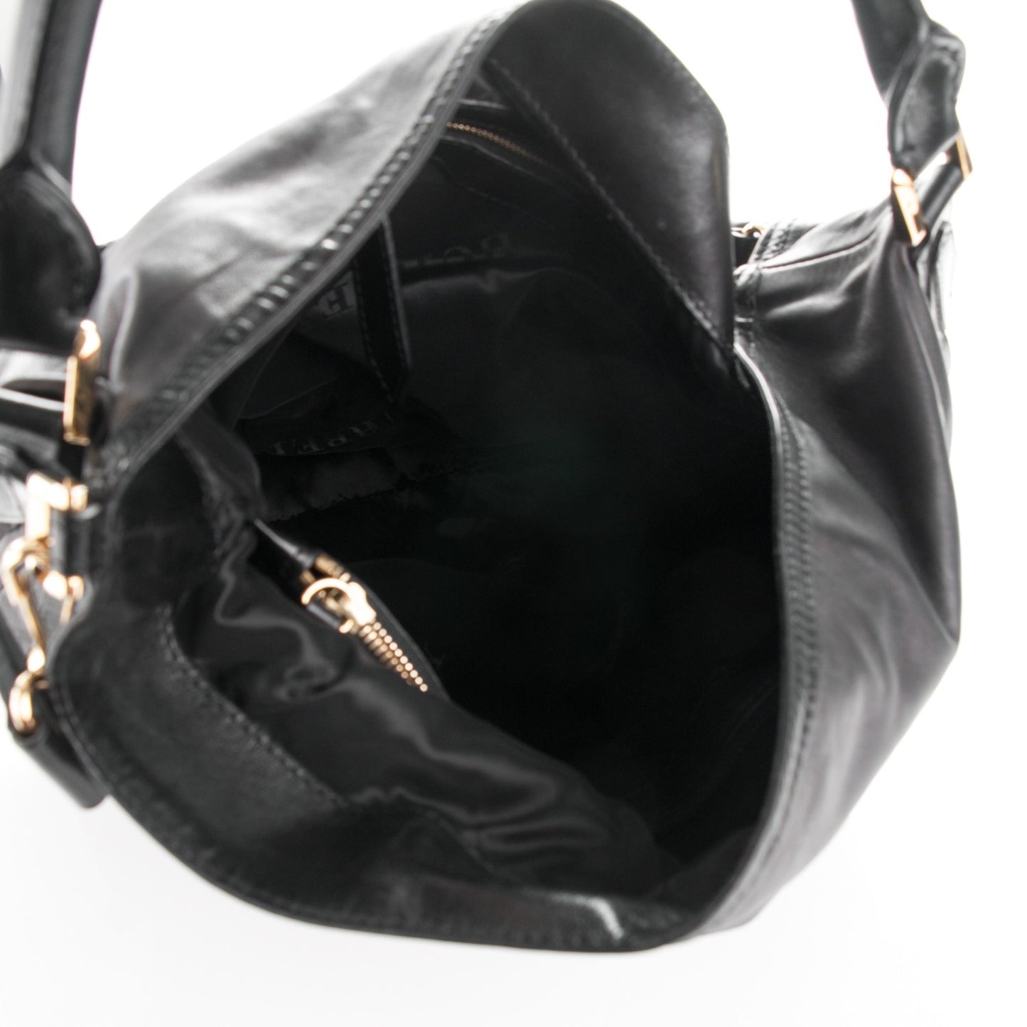 Soft Lambskin Bridle Calfskin Medium Gosford Hobo Black