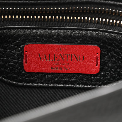 Valentino Garavani Pebbled Calfskin Rockstud Single Handle Flap Bag Black 6 of 9