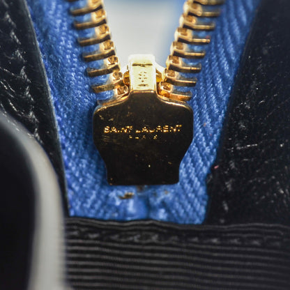 Saint Laurent Lambskin Chevron Small Classic Monogram Camera Bag Blue Majorelle 8 of 8