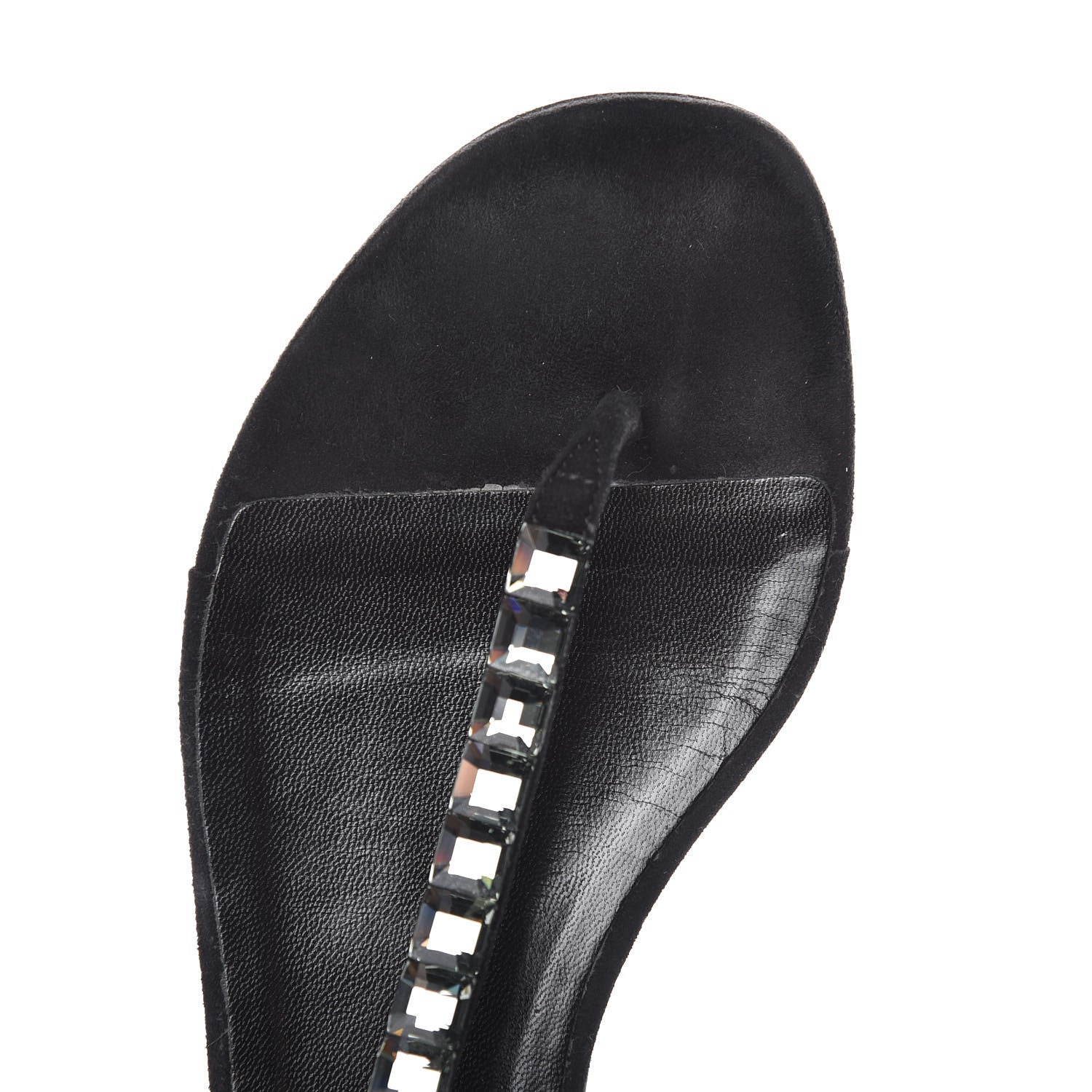 Gucci Suede Crystal Mallory Thong Sandals 37.5 Black 9 of 9