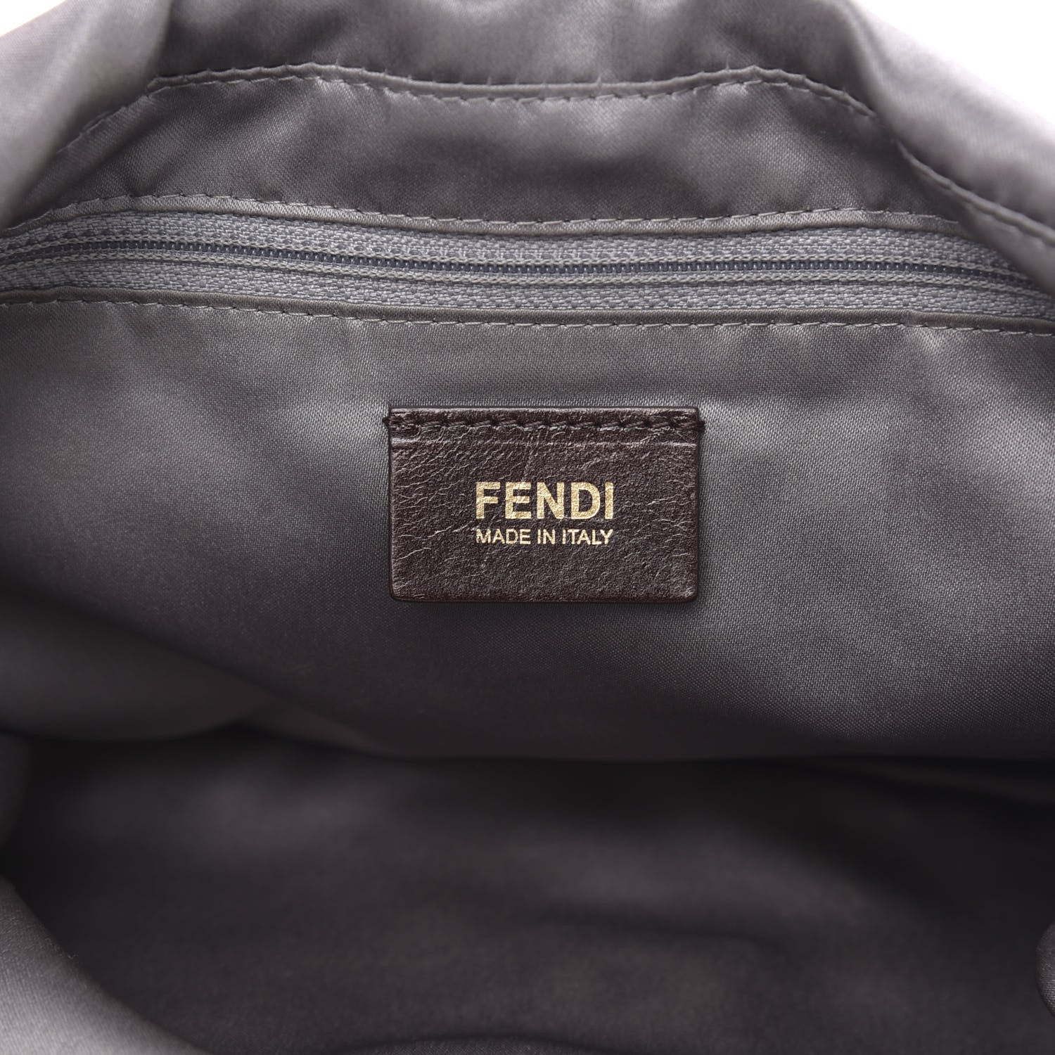 Fendi Vitello Savana Big Mama Baguette Grigio Tartaruga Natural 6 of 12