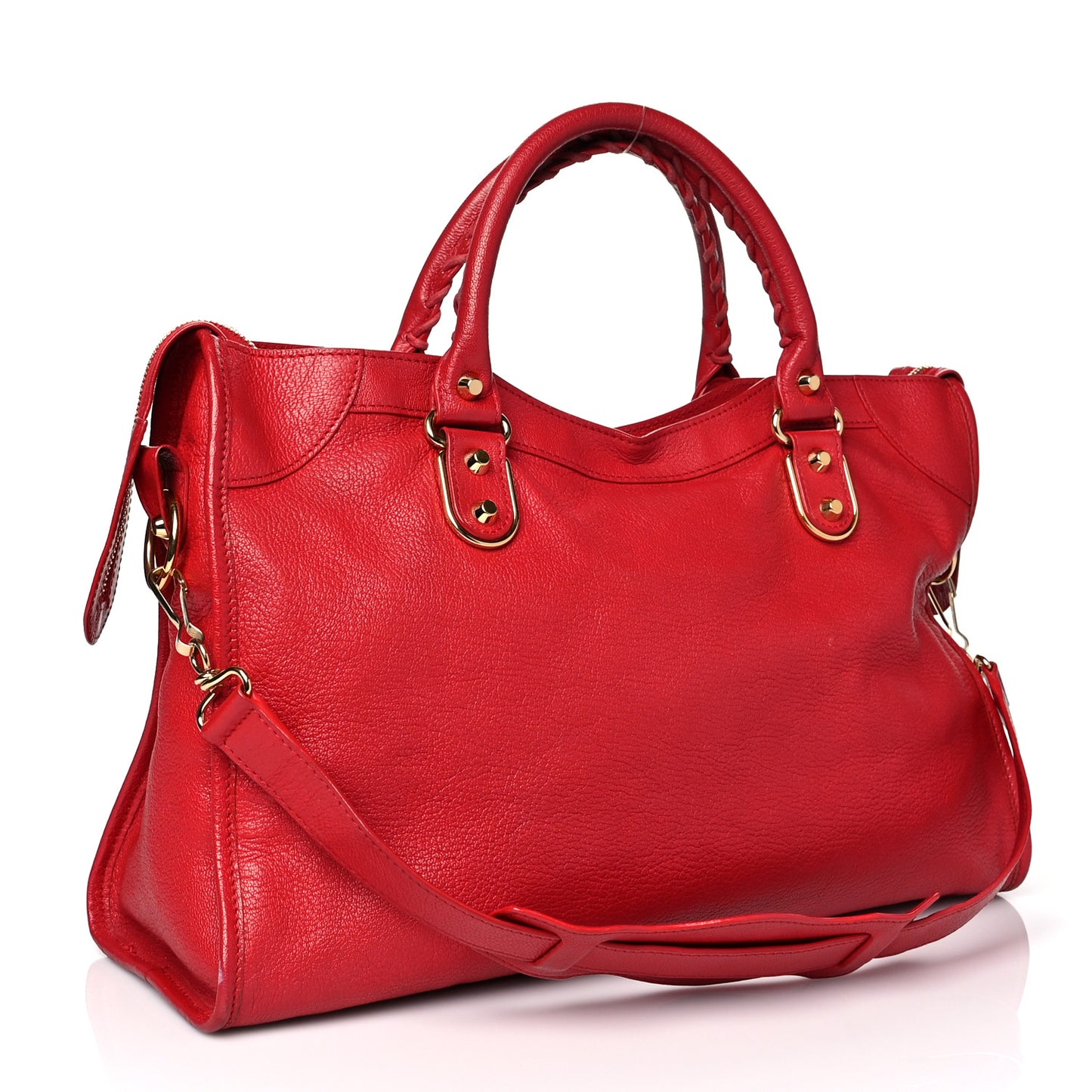 Chevre Gold Metallic Edge Hardware City Rouge Grenade