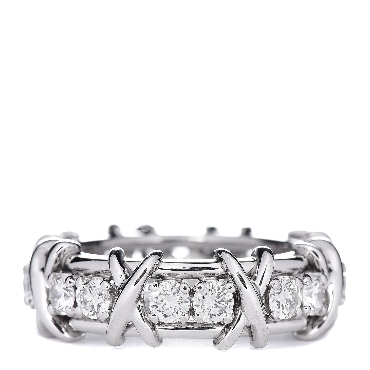 Tiffany Platinum Diamond Schlumberger Sixteen Stone Ring 48 4.5 1 of 5