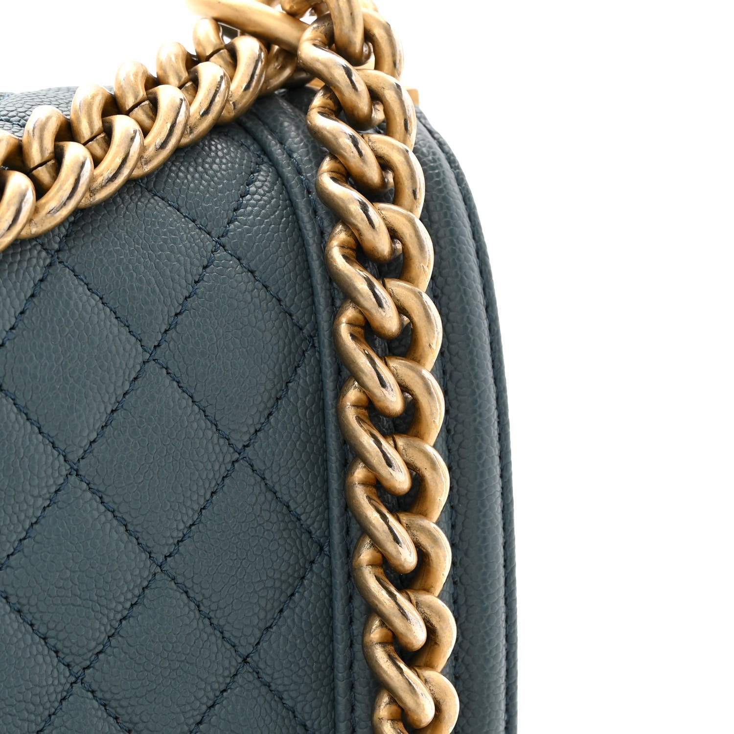 Chanel Caviar Quilted Medium Boy Flap Blue 17 of 17