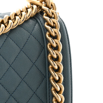 Chanel Caviar Quilted Medium Boy Flap Blue 17 of 17