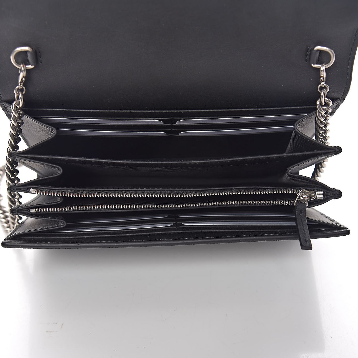 Suede Mini Dionysus Chain Wallet Black