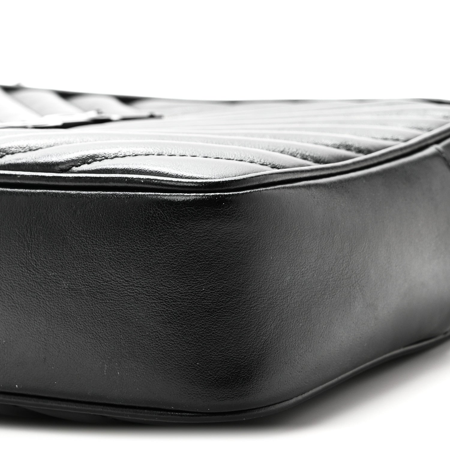 Saint Laurent Calfskin Matelasse Monogram Monochrome Lou Camera Bag Black 10 of 10