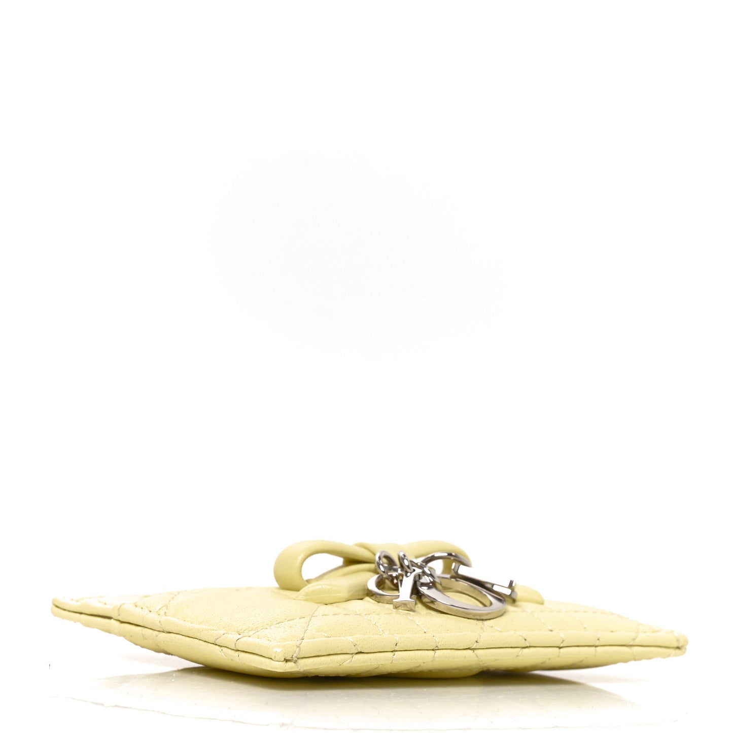Lambskin Cannage Lady Dior Fressia Card Holder Mimosa