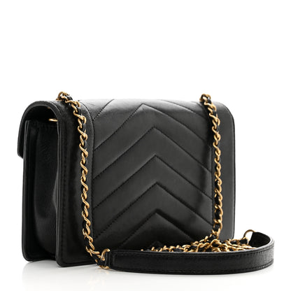 Chanel Lambskin Reversed Chevron Quilted Flap Black 3 of 11