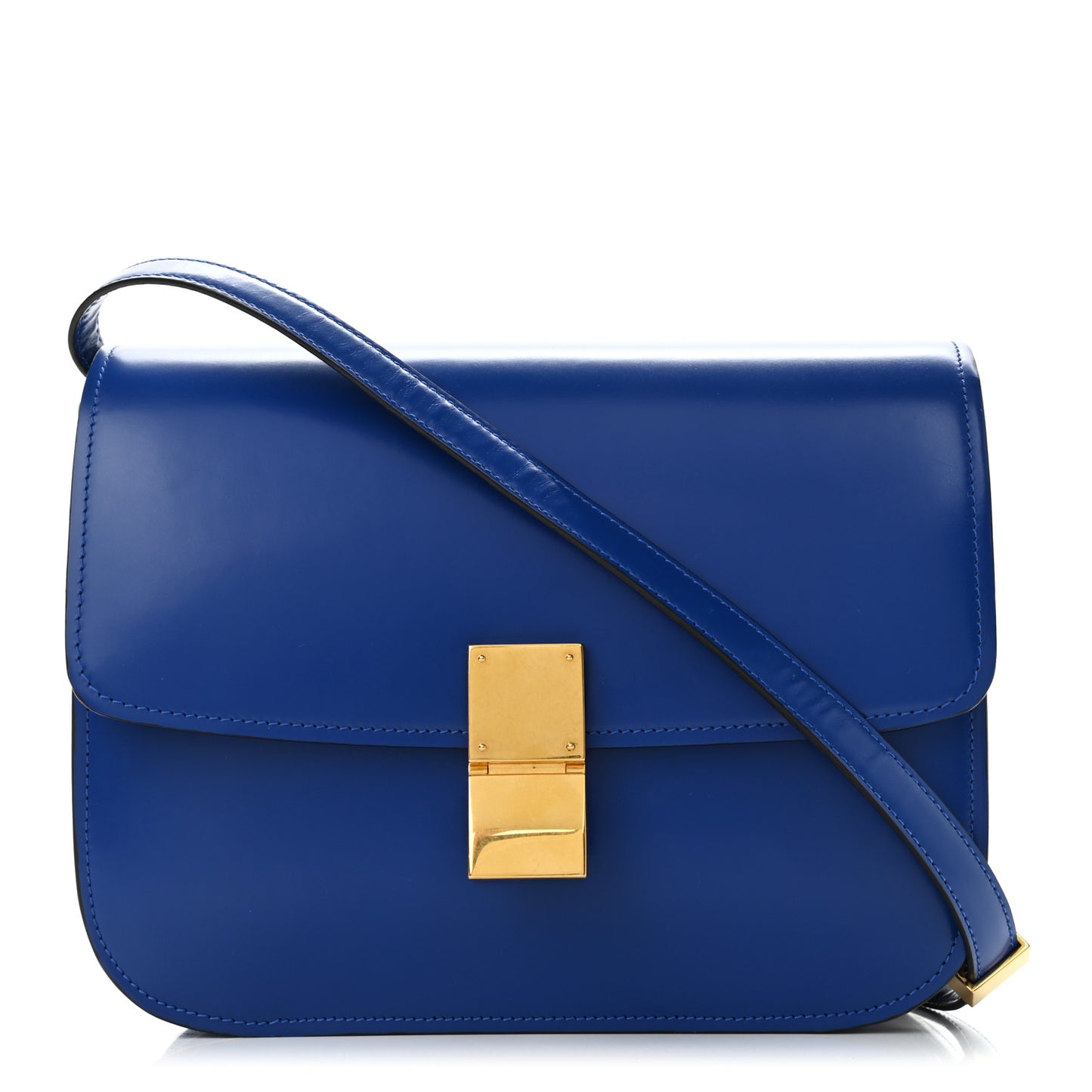 Smooth Calfskin Medium Classic Box Flap Bag Royal Blue