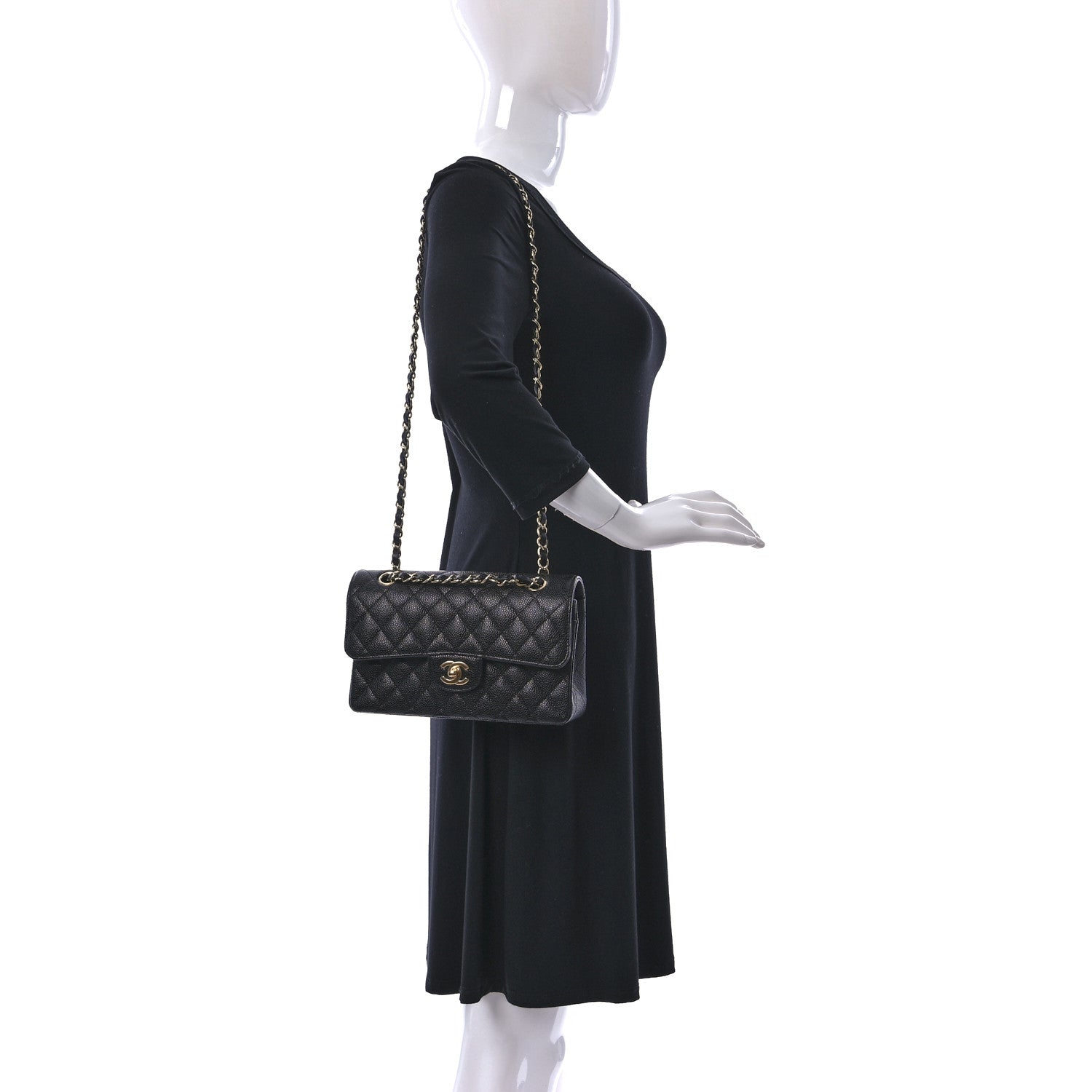 Chanel Caviar Quilted Small Double Flap Black 2 of 9