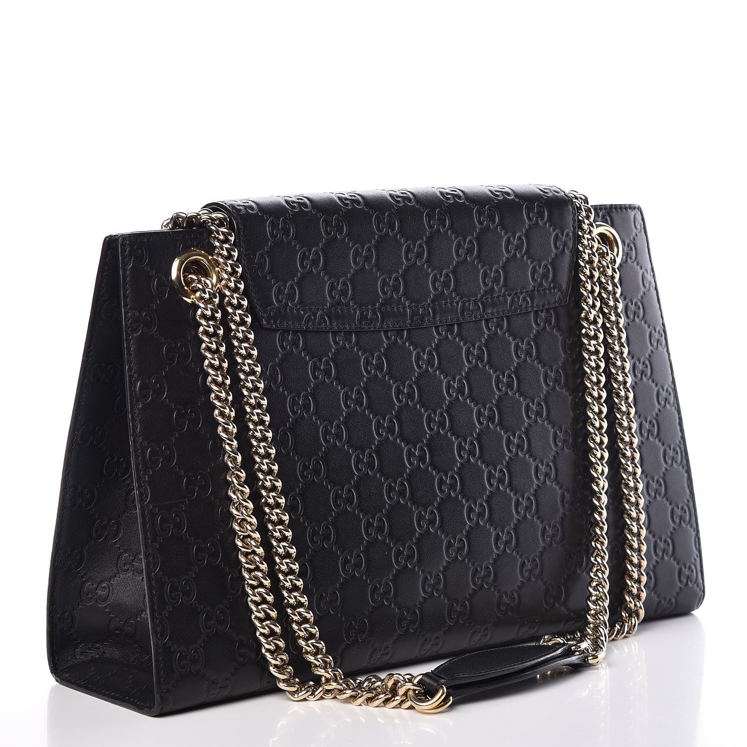 Gucci Guccissima Large Emily Chain Shoulder Bag Black 3 of 13