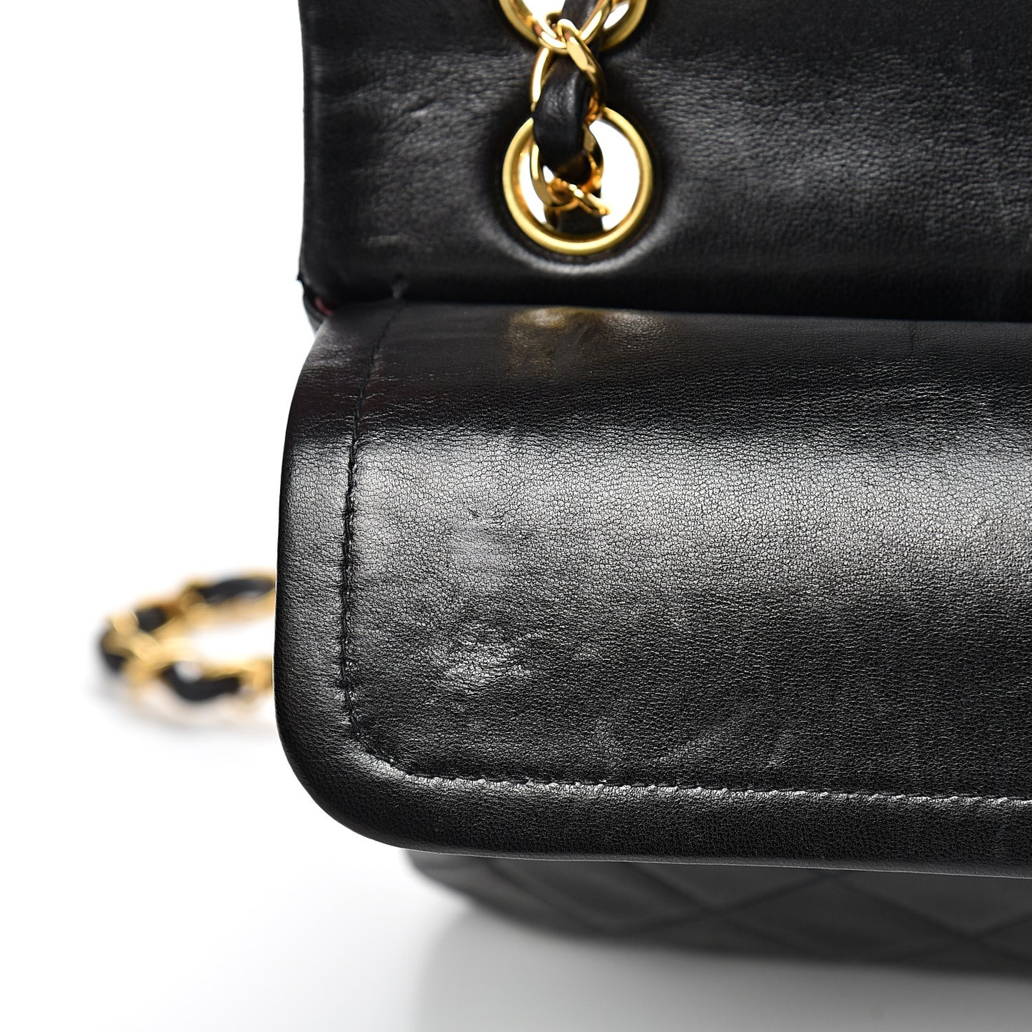 Lambskin Quilted Small Double Flap Black