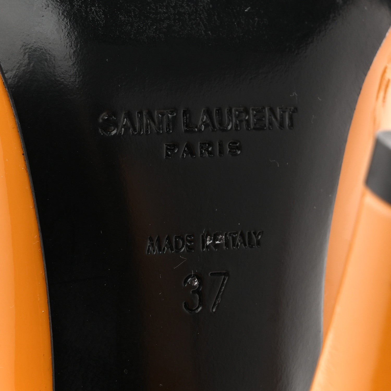 Saint Laurent Patent Venus 110 Slingback Pumps 37 Yellow 8 of 12