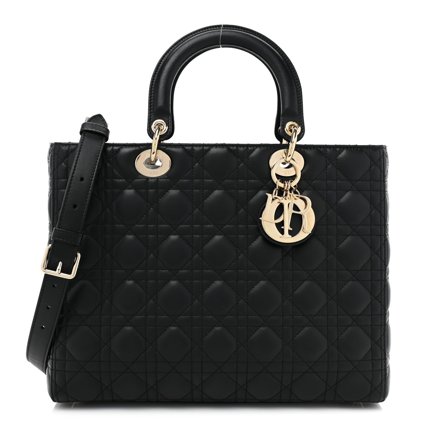 Christian Dior Lambskin Cannage Large Lady Dior Black 1 of 14