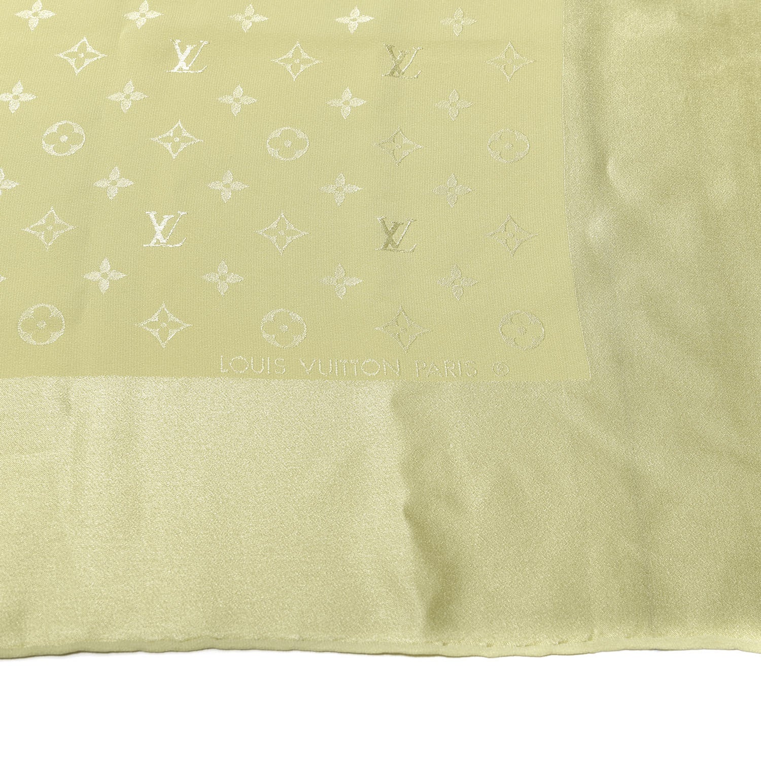 Louis Vuitton Silk Monogram Monaco Square Scarf Green 2 of 3