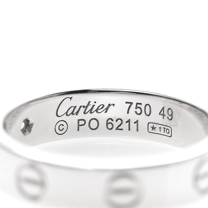 Cartier 18K White Gold Diamond 4mm LOVE Wedding Band Ring 49 5 4 of 5