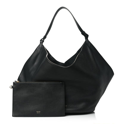Khaite Pebbled Sport Calfskin Medium Lotus Tote Black 3 of 11