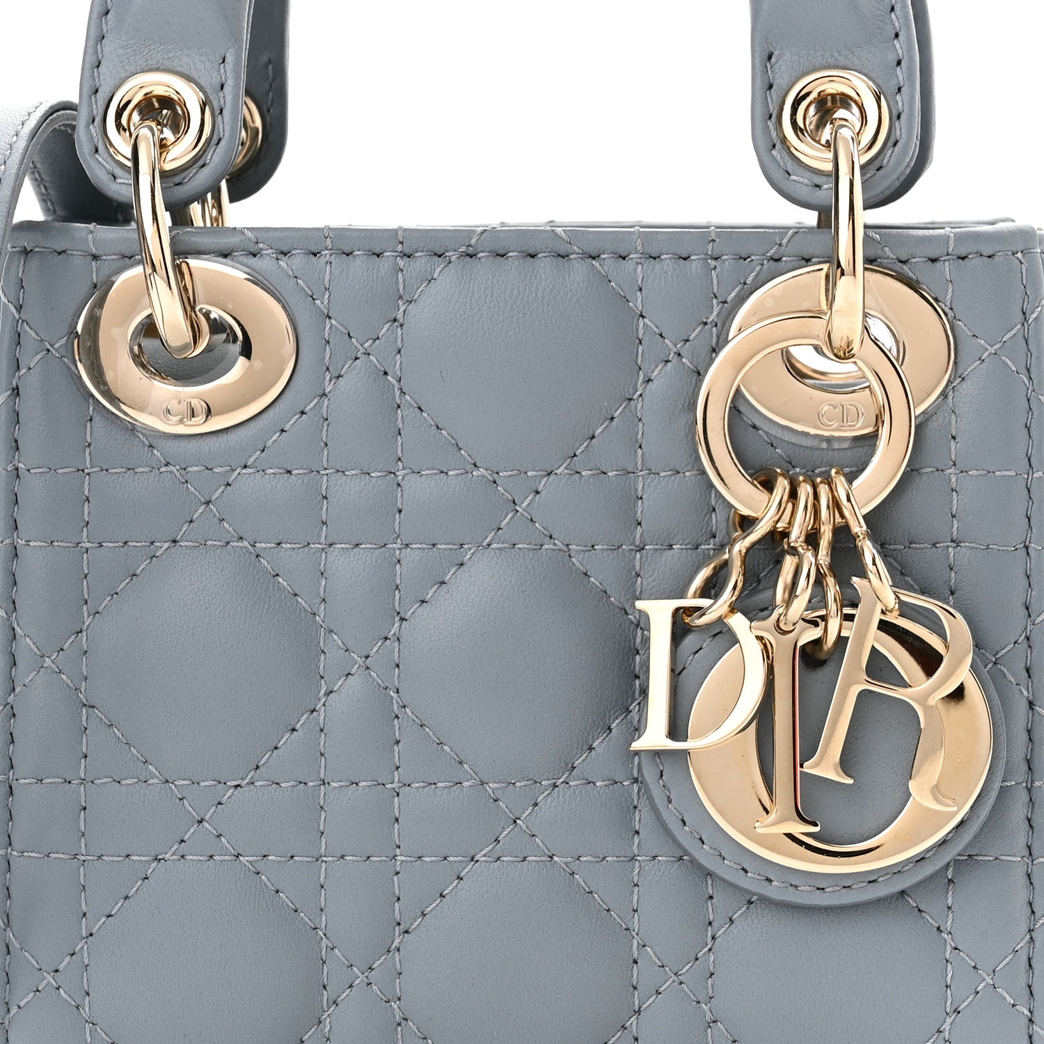 Christian Dior Lambskin Cannage Micro Lady Dior Cloud Blue 8 of 11