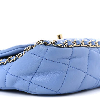 Chanel Lambskin Enamel Quilted Small Chain Frame Flap Blue 9 of 11