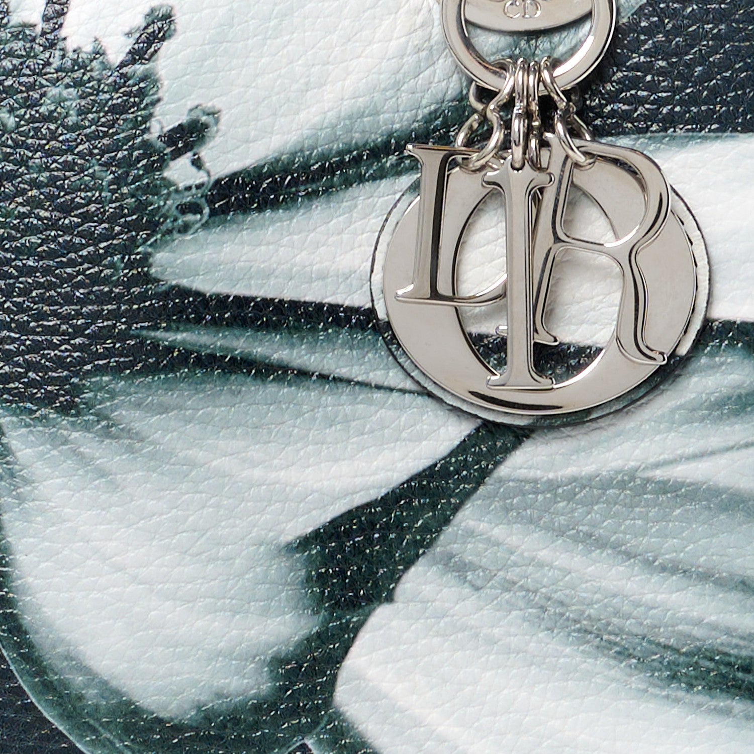 Christian Dior Deerskin Floral Printed Medium Lady Dior Green 9 of 12