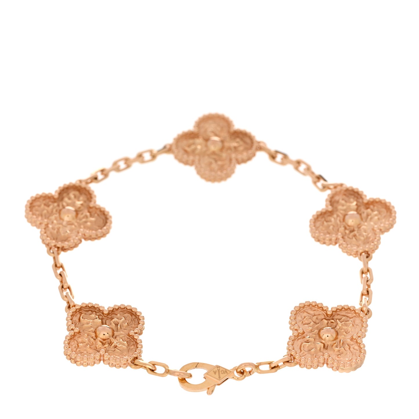 18K Rose Gold 5 Motifs Vintage Alhambra Bracelet