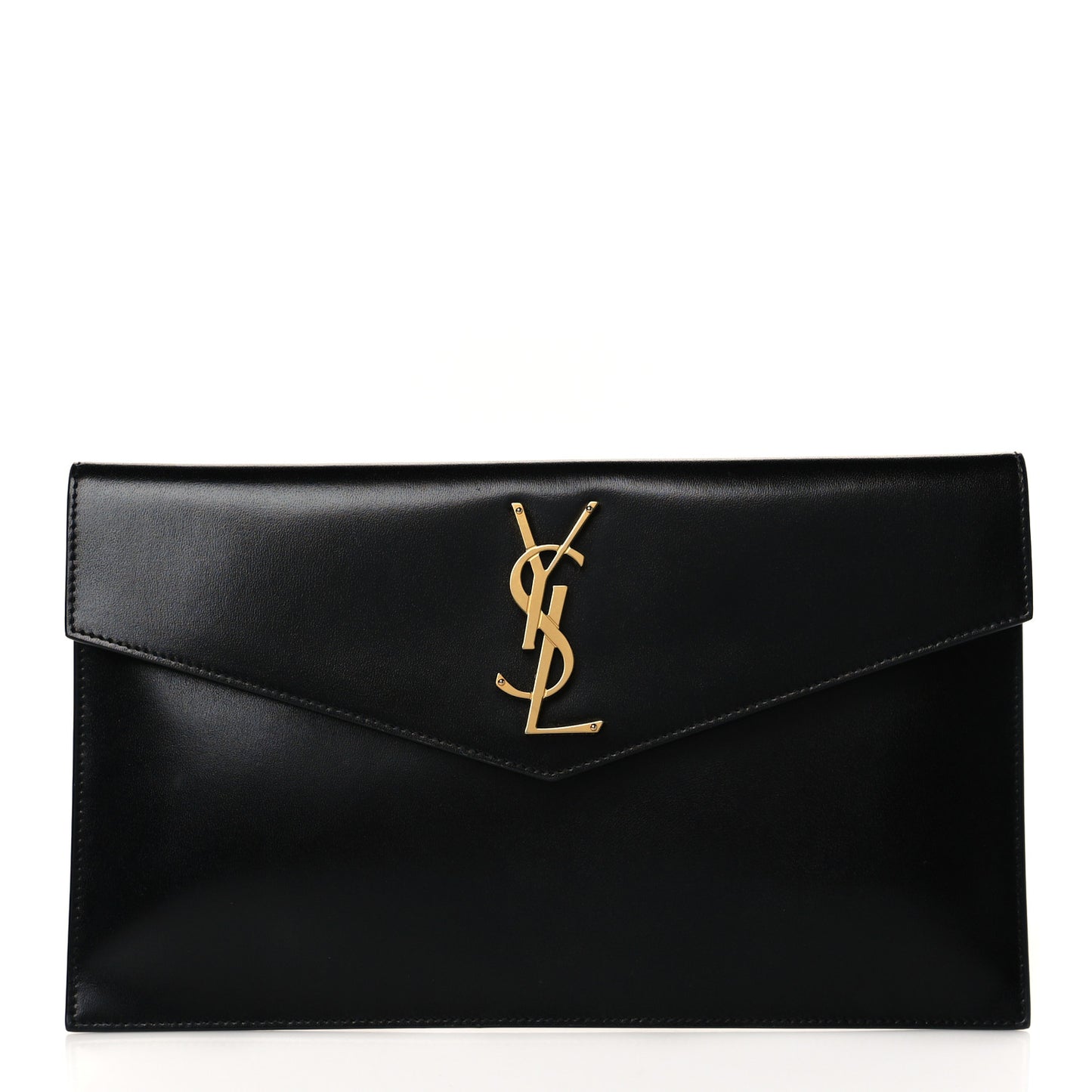 Smooth Shiny Calfskin Monogram Uptown Pouch Black