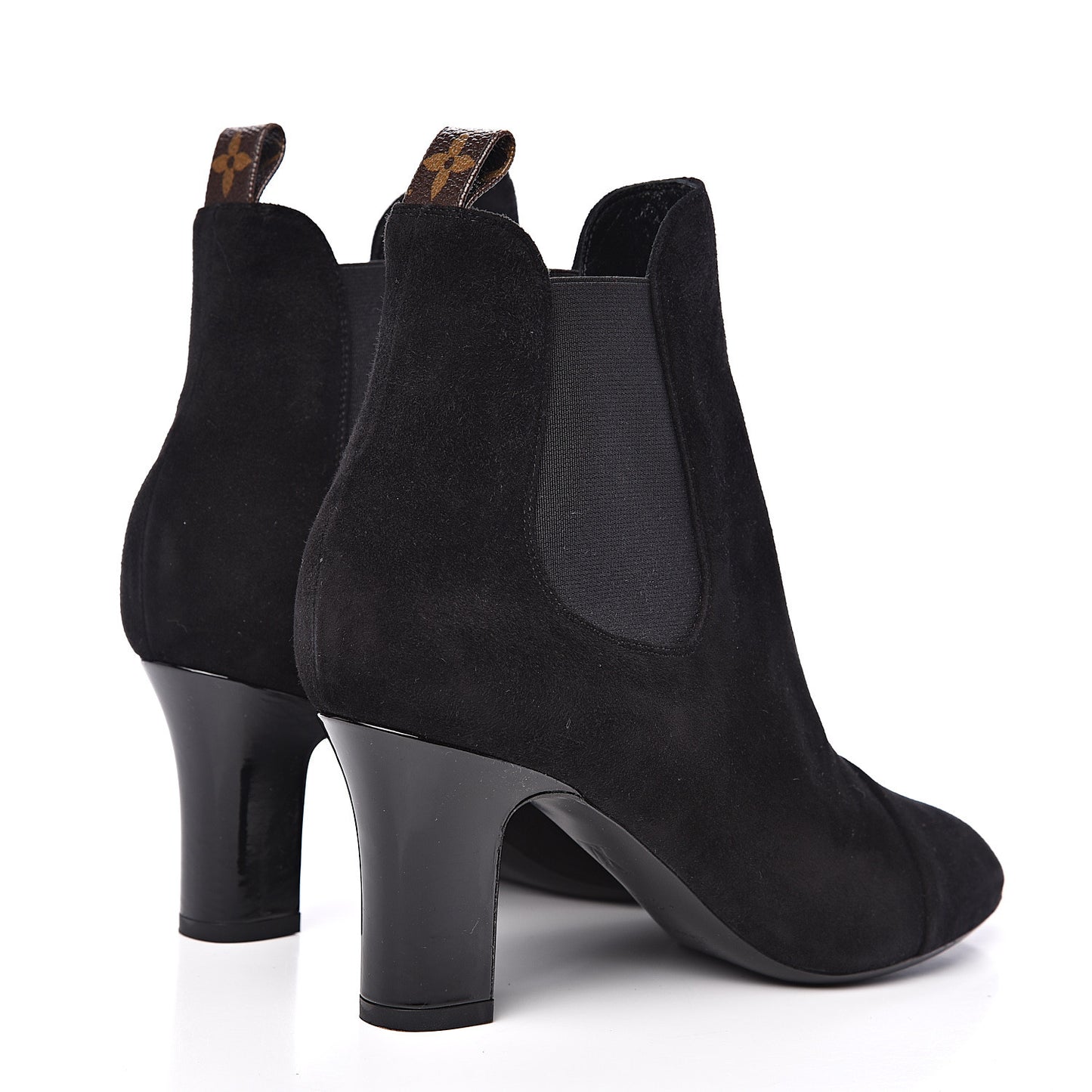 Suede Monogram Uniformes Cap Toe Chelsea 75mm Ankle Boots 37.5 Black