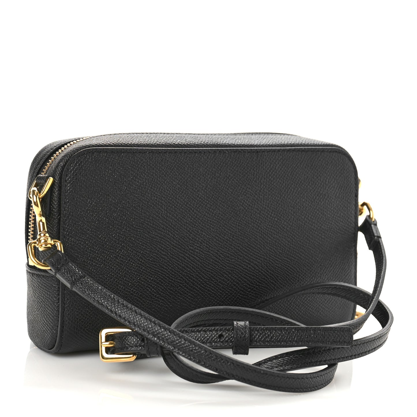 Grained Calfskin Caro Double Pouch Black