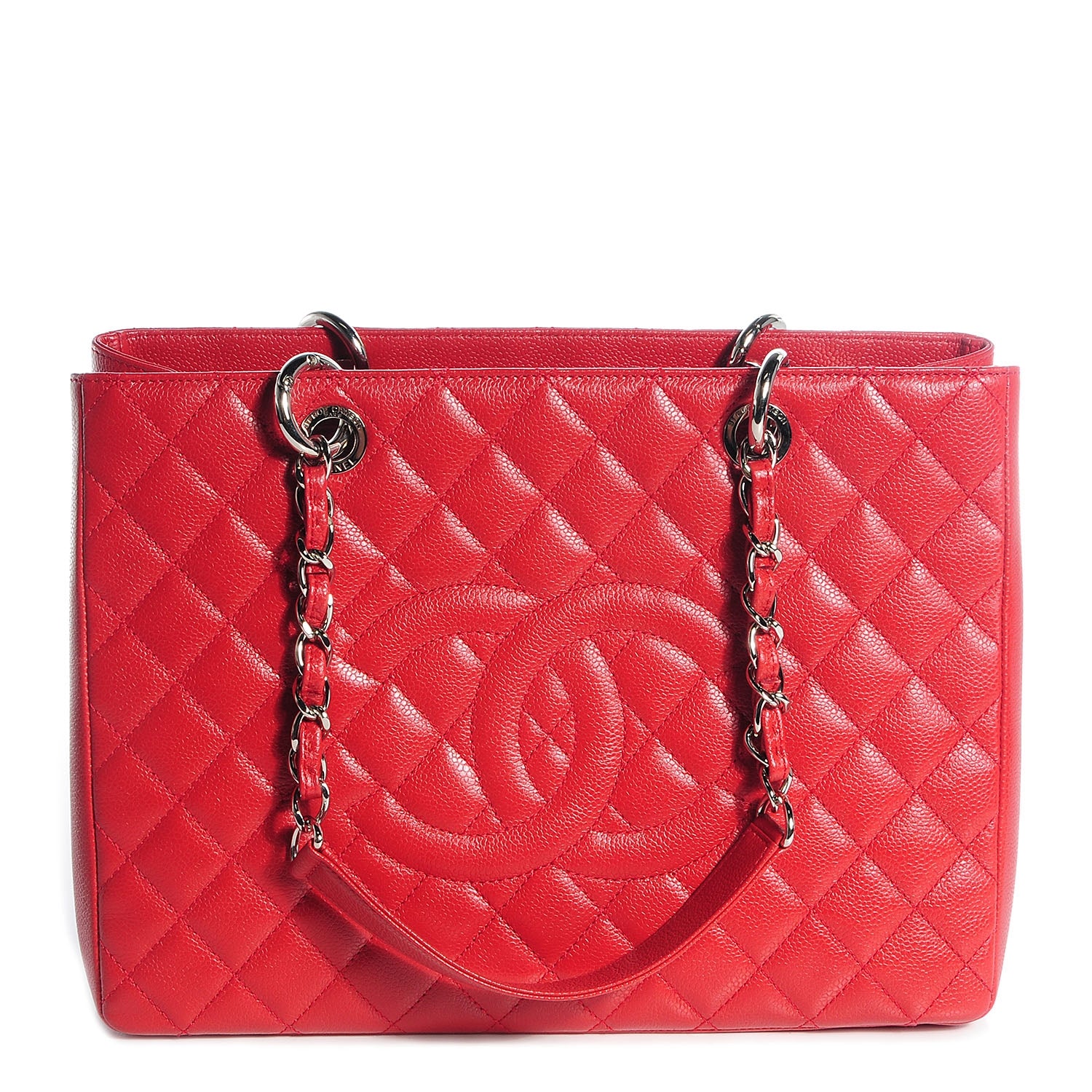 Chanel Caviar Grand Shopping Tote GST Red 9 of 17