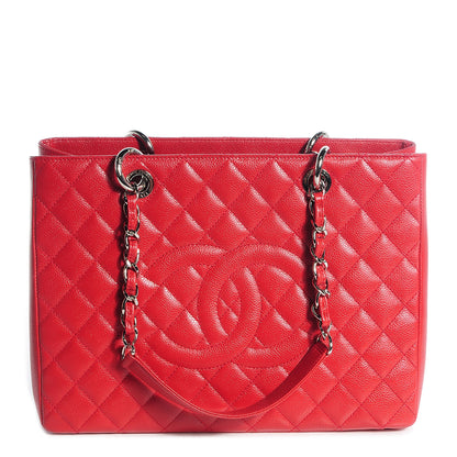Chanel Caviar Grand Shopping Tote GST Red 9 of 17