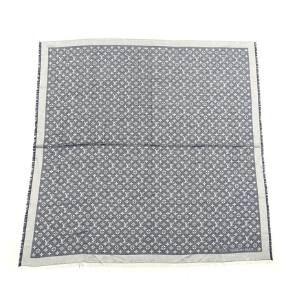 Louis Vuitton Silk Wool Monogram Denim Shawl Blue 1 of 4