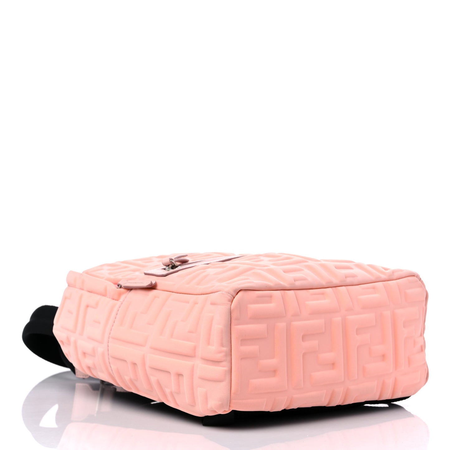 Econyl Nylon Lycra Vitello Seta FF Embossed Kids Backpack Pink