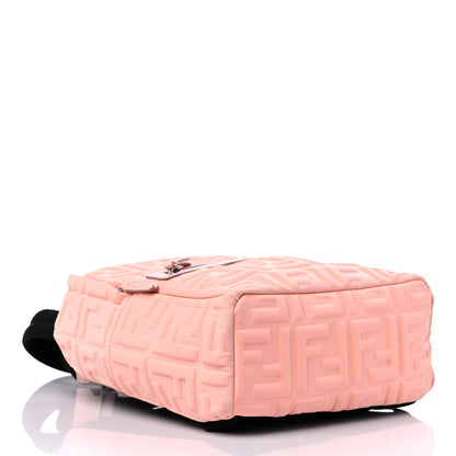 Fendi Econyl Nylon Lycra Vitello Seta FF Embossed Kids Backpack Pink 4 of 13