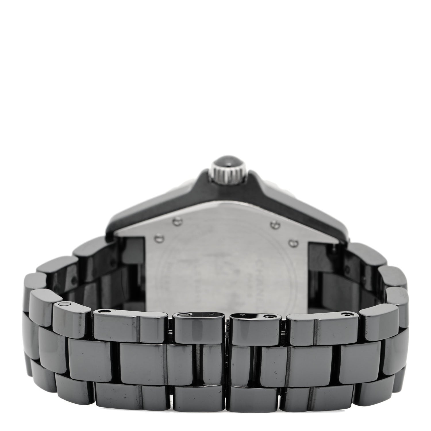 Chanel Stainless Steel Ceramic Diamond 38mm J12 Automatic Watch Black 3 of 5