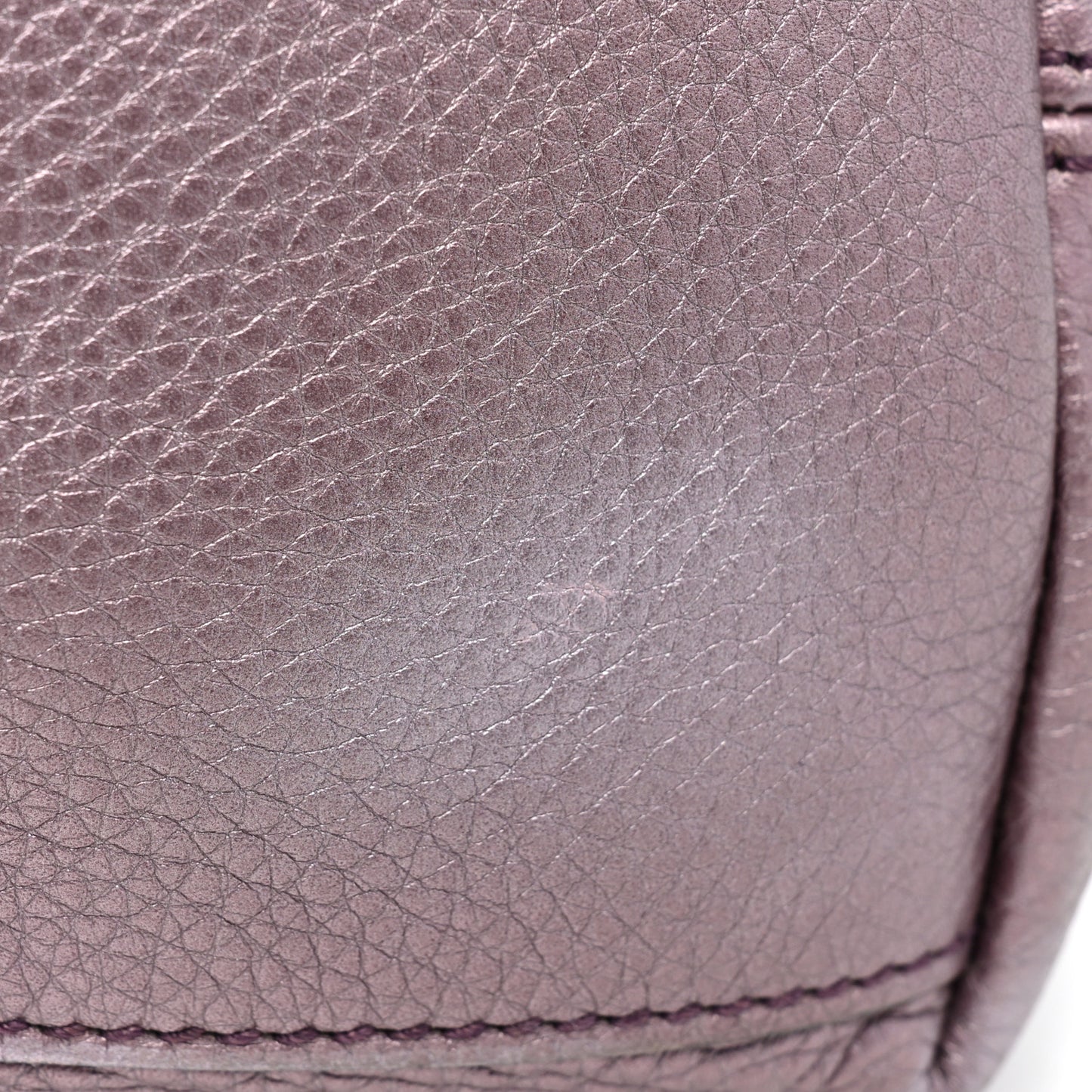 Metallic Pebbled Calfskin Medium Soho Chain Shoulder Bag Purple