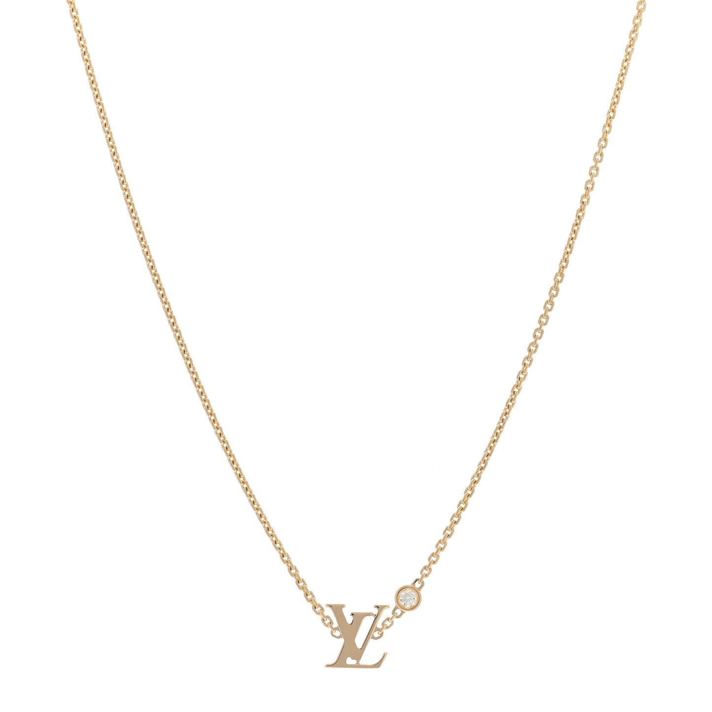 18K Yellow Gold Diamond Idylle Blossom LV Pendant Necklace