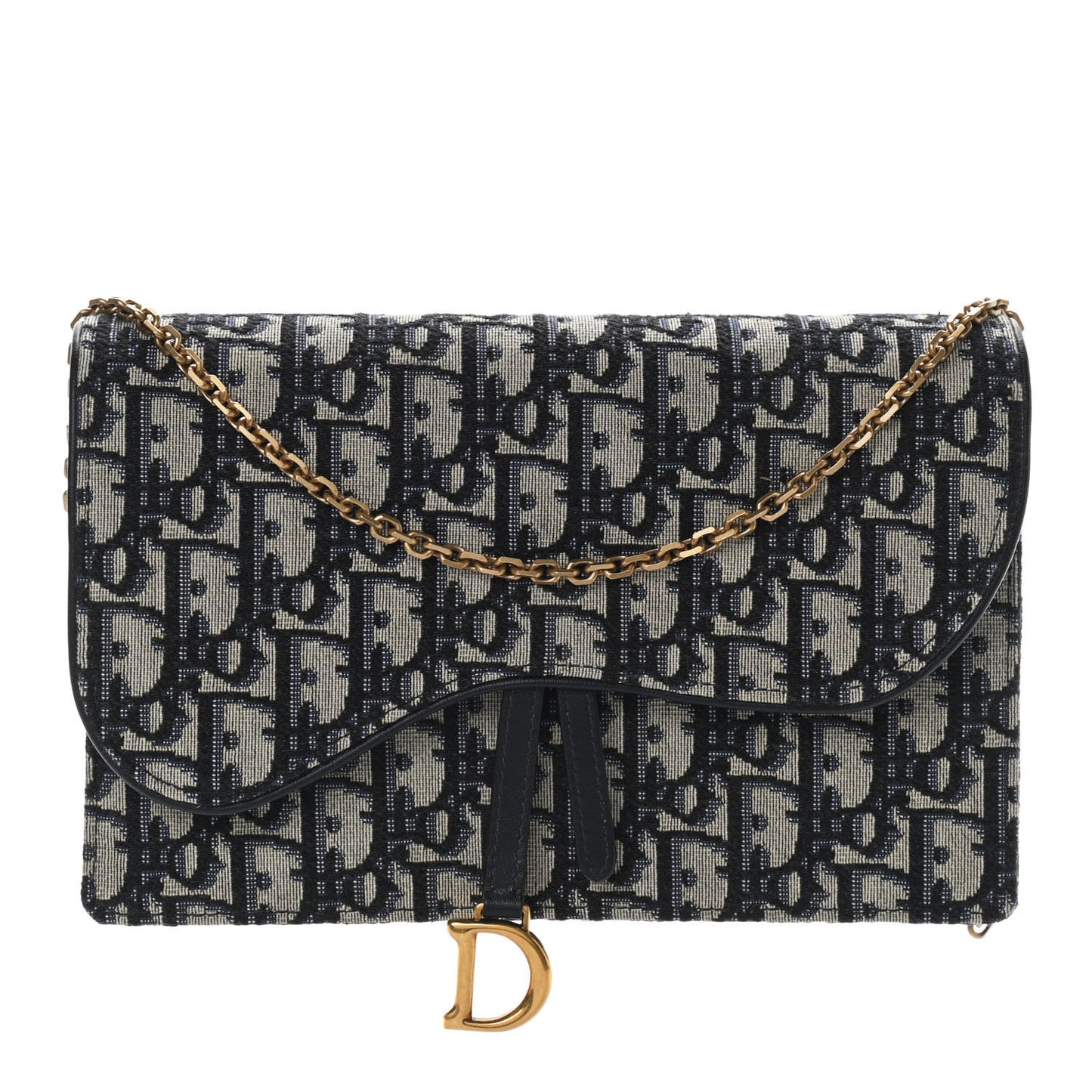Oblique Saddle Chain Pouch Blue
