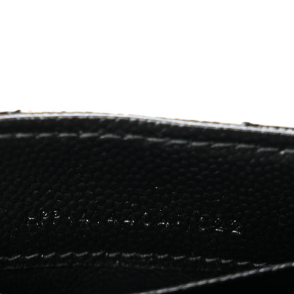 Saint Laurent Grain De Poudre Matelasse Chevron Small Monogram Envelope Wallet Black 7 of 10
